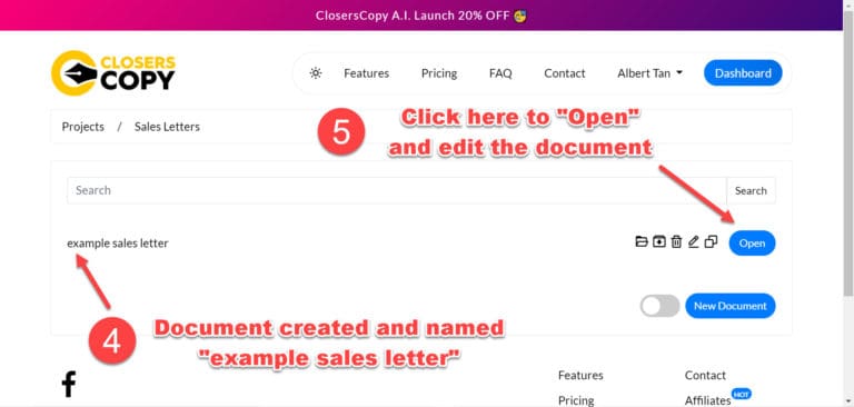 Step 5 Click here to open document